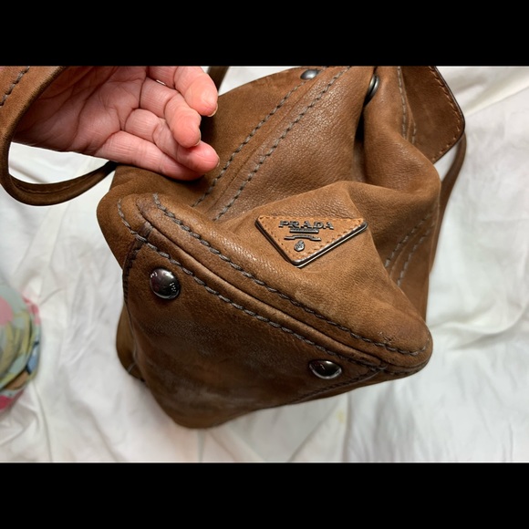 SOLD! PRADA couture VelvetySoft Leather Tote Purse - Picture 4 of 16